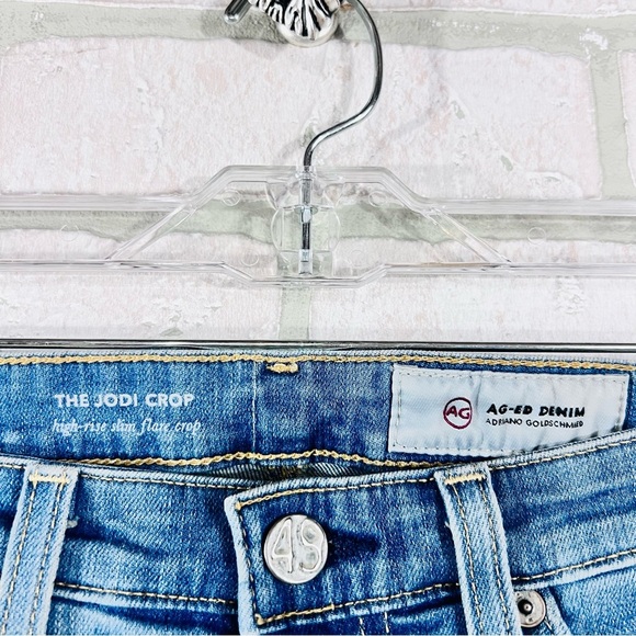 AG The Jodie High Rise Slim Flare Distressed Crop Jeans Size 26 - Picture 7 of 8